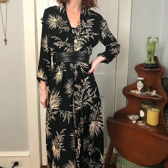 Ba&sh Black Floral Button Down Maxi Folk Dress - Picture 8 of 14